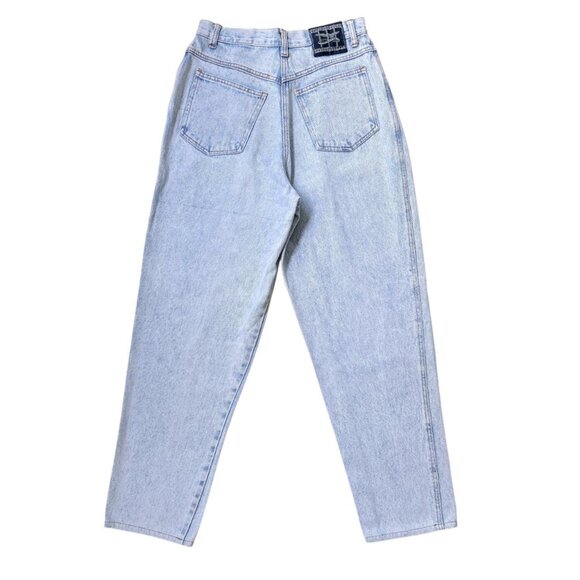 80s vintage highwaisted bleached mom jeans lightwash pleated tapered distressed. - Picture 1 of 8